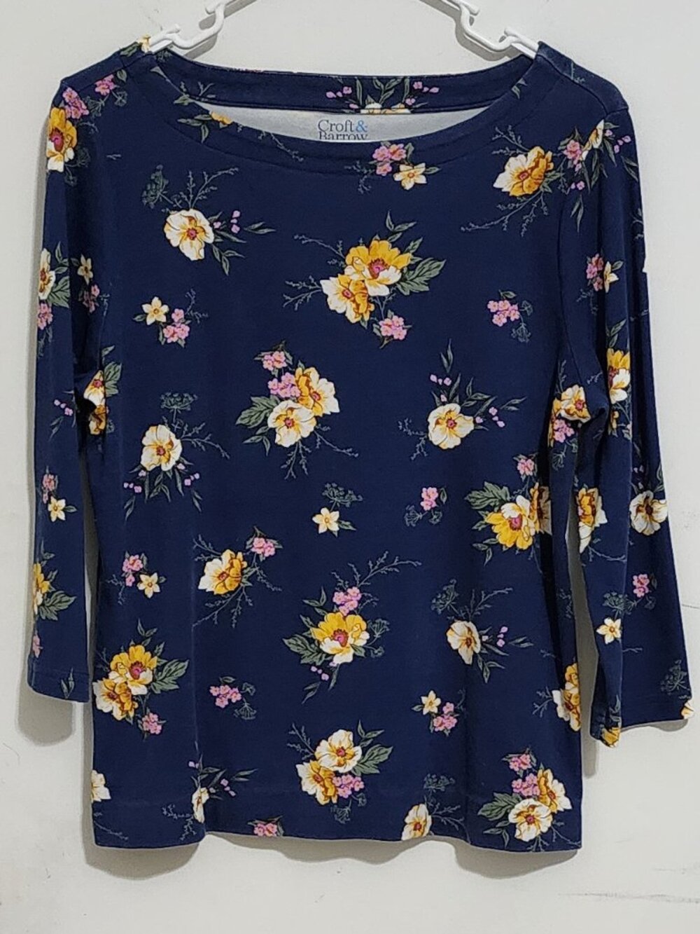 Croft and Barrow, Ladies Knit Top, 3/4 Length Sleeves, Size M